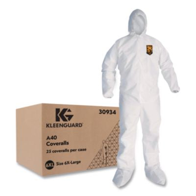 KleenGuard A40 Coveralls, Elastic Wrists, Ankles, Back, Hood