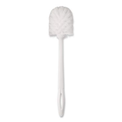 Commercial-Grade Toilet Bowl Brush, 10" Handle, White, 24/Ca