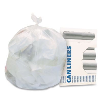 High-Density Waste Can Liners, 4 gal, 6 mic, 17" x 18", Natu