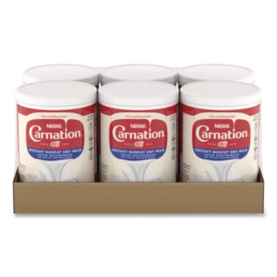 Instant Nonfat Dry Milk, Unsweetened, 8.5 lb Canister, 6/Car