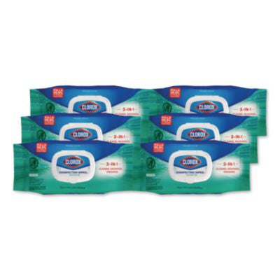 Disinfecting Cleaning Wipes, Flex Pack, 1-Ply, 8 x 7, Fresh