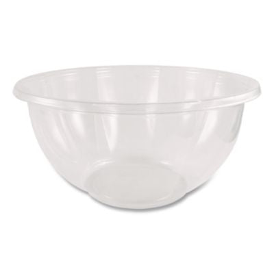 PLA Salad Bowls, 32 oz, 6.7" dia x 3.3" h, Clear, Plastic, 6