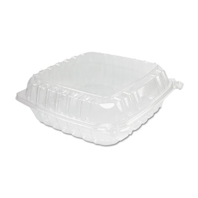 ClearSeal Hinged-Lid Plastic Containers, 9.3 x 8.8 x 3, Clea