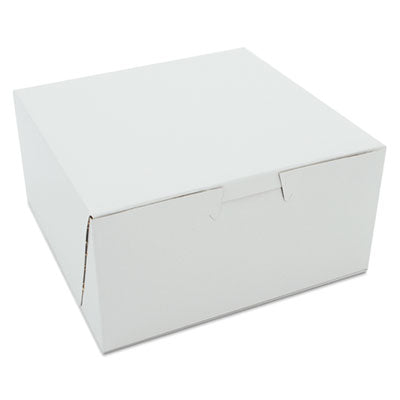 White One-Piece Non-Window Bakery Boxes, 6 x 6 x 3, White, P