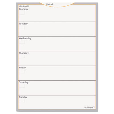 Wallmates Self-Adhesive Dry Erase Weekly Planning Surfaces, 