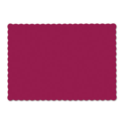 Placemats, Smooth Surface, Scalloped Edges, 13.5" x 9.5", Bu