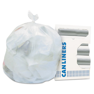 High-Density Waste Can Liners, 45 gal, 22 mic, 40" x 48", Na