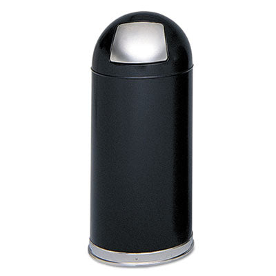 Dome Top Receptacle with Spring-Loaded Door, 15 gal, Steel,