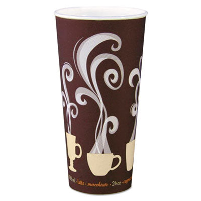 Thermoguard Insulated Paper Hot Cups, 24 oz, Steam Print Des