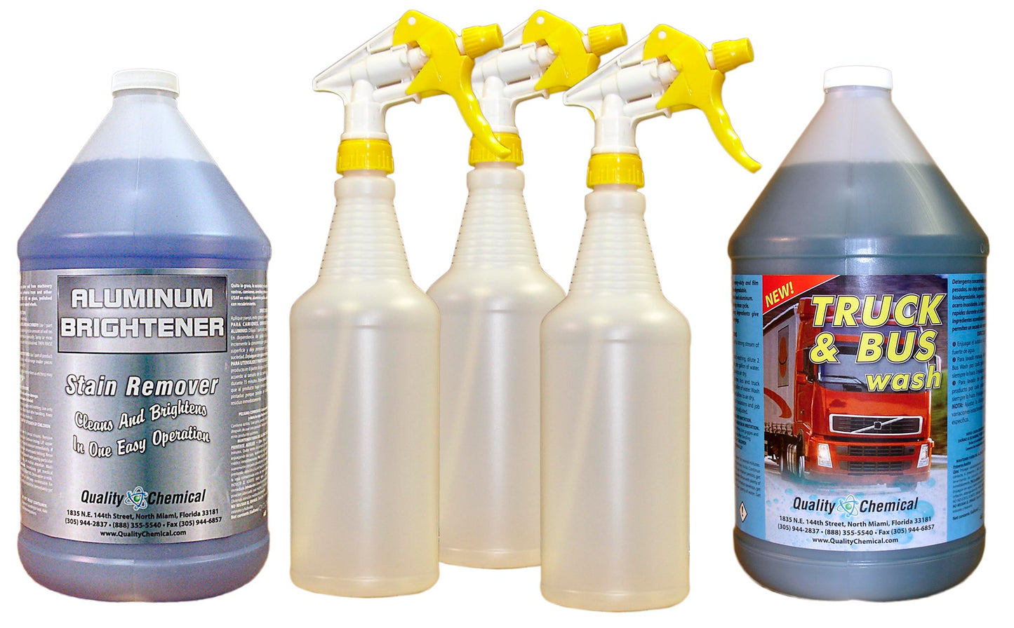 Truck Wash and Aluminum Cleaner with Spray Bottles