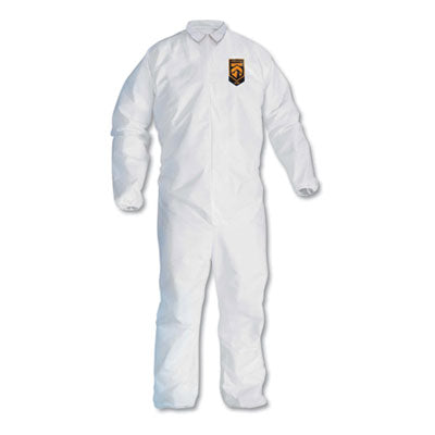 A30 Elastic-Back and Cuff Coveralls, 1" Flap, X-Large, White