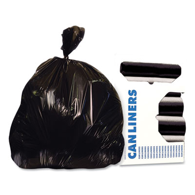Reprocessed Resin Can Liners, 56 gal, 2 mil, 43" x 47", Blac