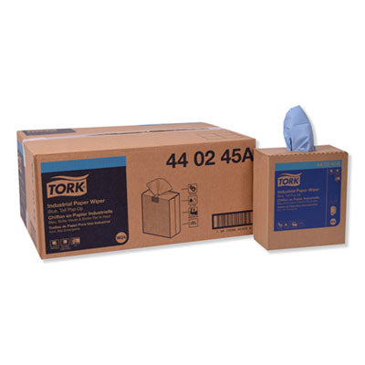 Industrial Paper Wiper, 4-Ply, 8.54 x 16.5, Unscented, Blue,