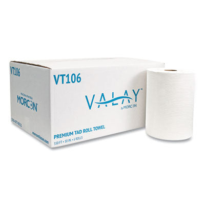 10 Inch Tad Roll Towels, 1-Ply, 10" X 550 Ft, White, 6 Rolls