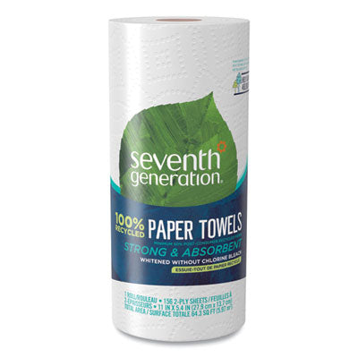 100% Recycled Paper Kitchen Towel Rolls, 2-Ply, 11 x 5.4, 15