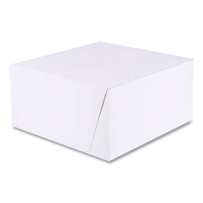 White One-Piece Non-Window Bakery Boxes, Standard, 10 x 10 x