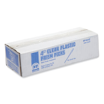 Prism Picks, Plastic, 4", Clear, 500/Box, 5 Boxes/Carton