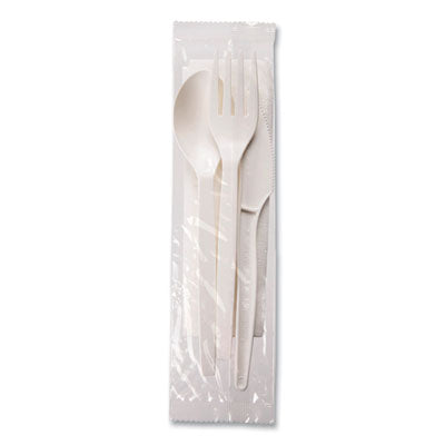 EcoSense Renewable PSM Wrapped Cutlery Kit, Fork/Knife/Napki