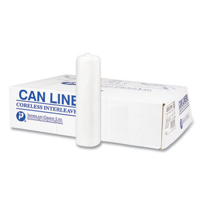 High-Density Commercial Can Liners, 10 gal, 8 mic, 24" x 24"